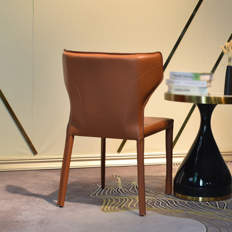 Modern Style Wingback Dining Side Chair Leather Dining Armless Chair for Home Use