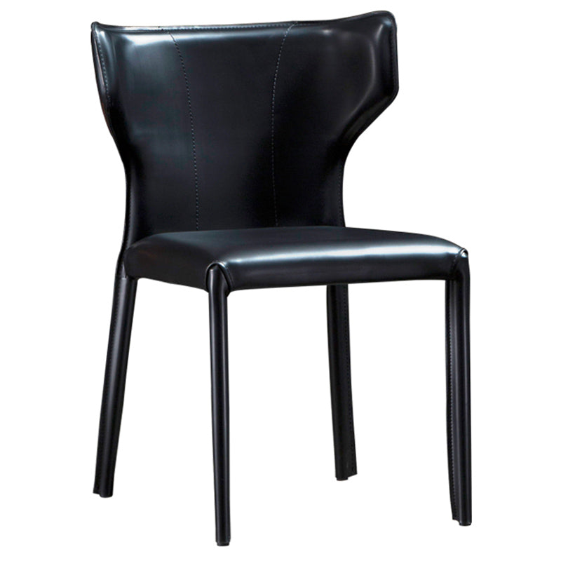 Modern Style Wingback Dining Side Chair Leather Dining Armless Chair for Home Use