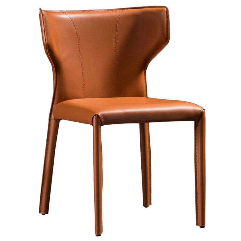 Modern Style Wingback Dining Side Chair Leather Dining Armless Chair for Home Use