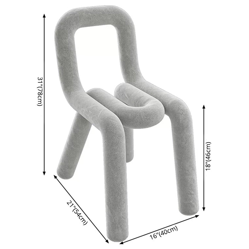 Samt-Designer-Wohnzimmer-Beistellstuhl, farbenfroher offener Esszimmerstuhl