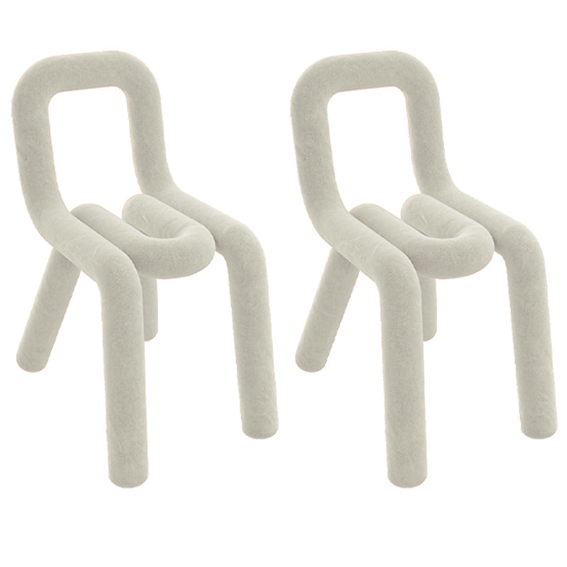 Samt-Designer-Wohnzimmer-Beistellstuhl, farbenfroher offener Esszimmerstuhl