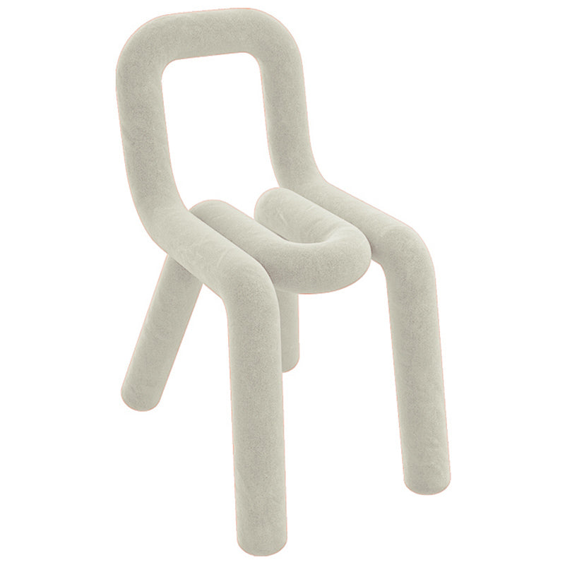 Samt-Designer-Wohnzimmer-Beistellstuhl, farbenfroher offener Esszimmerstuhl