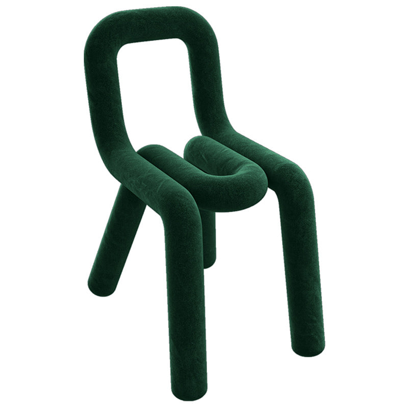 Samt-Designer-Wohnzimmer-Beistellstuhl, farbenfroher offener Esszimmerstuhl