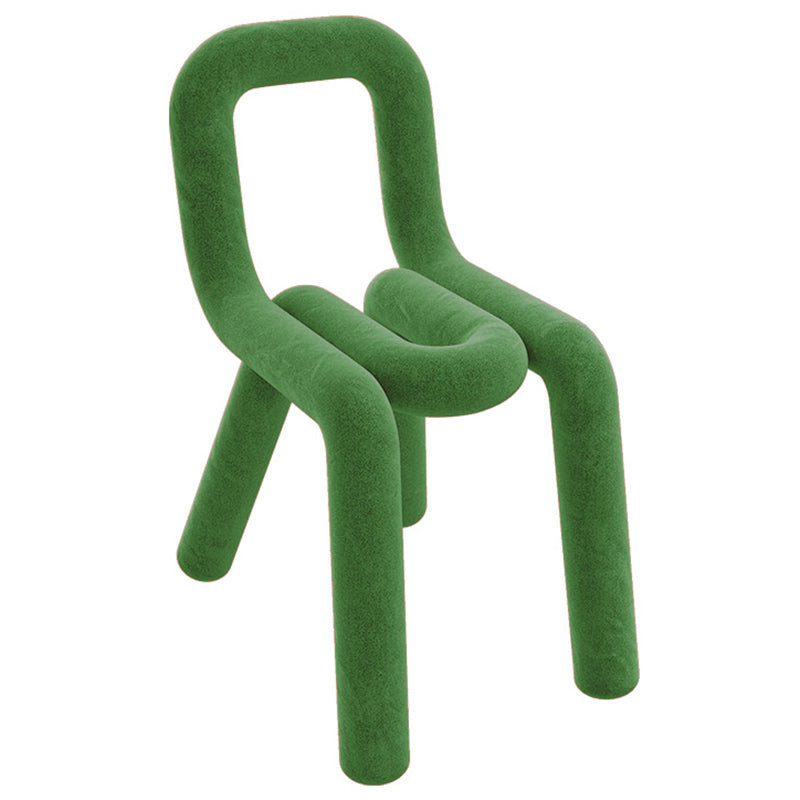 Samt-Designer-Wohnzimmer-Beistellstuhl, farbenfroher offener Esszimmerstuhl