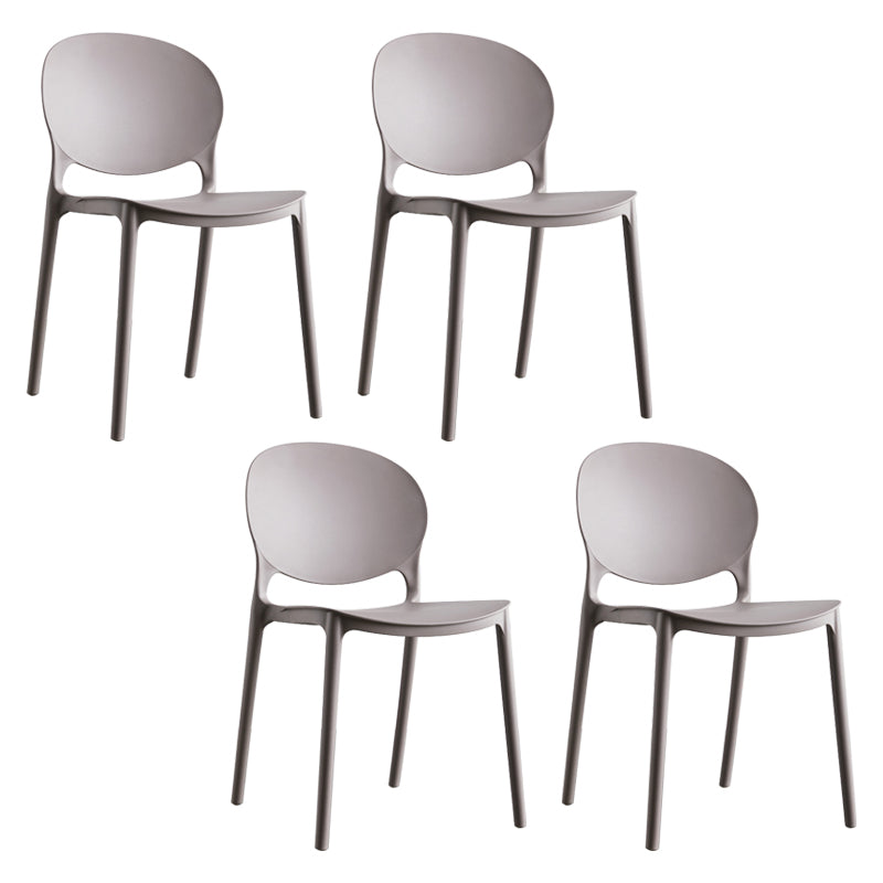 European Glam Style Plastic Chair Kitchen Dining Room Open Back Side Chairs