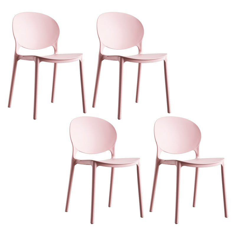 European Glam Style Plastic Chair Kitchen Dining Room Open Back Side Chairs