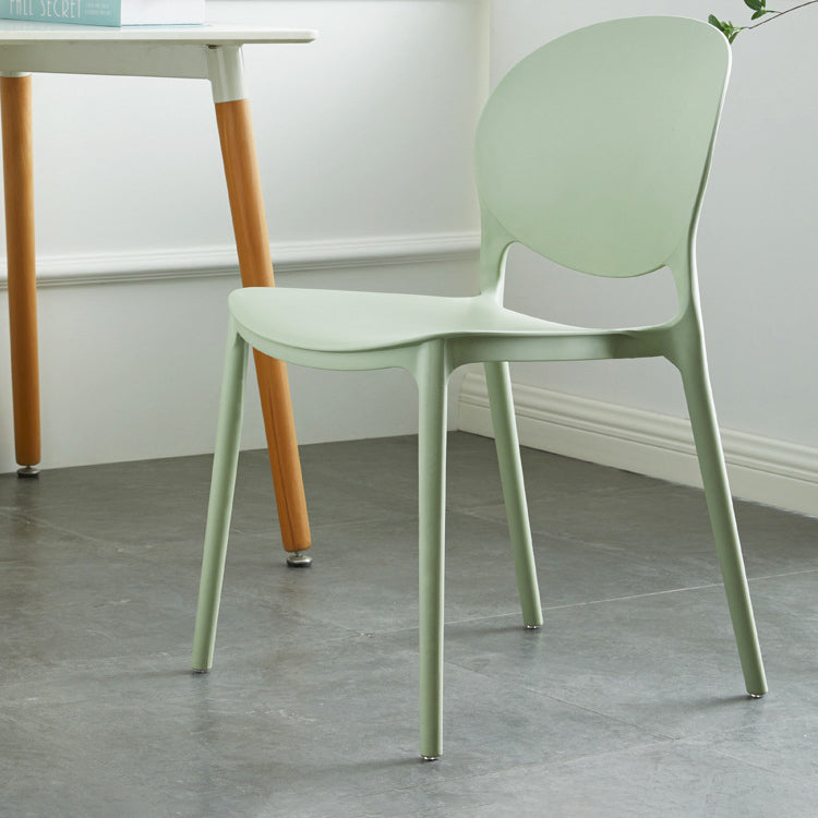 European Glam Style Plastic Chair Kitchen Dining Room Open Back Side Chairs