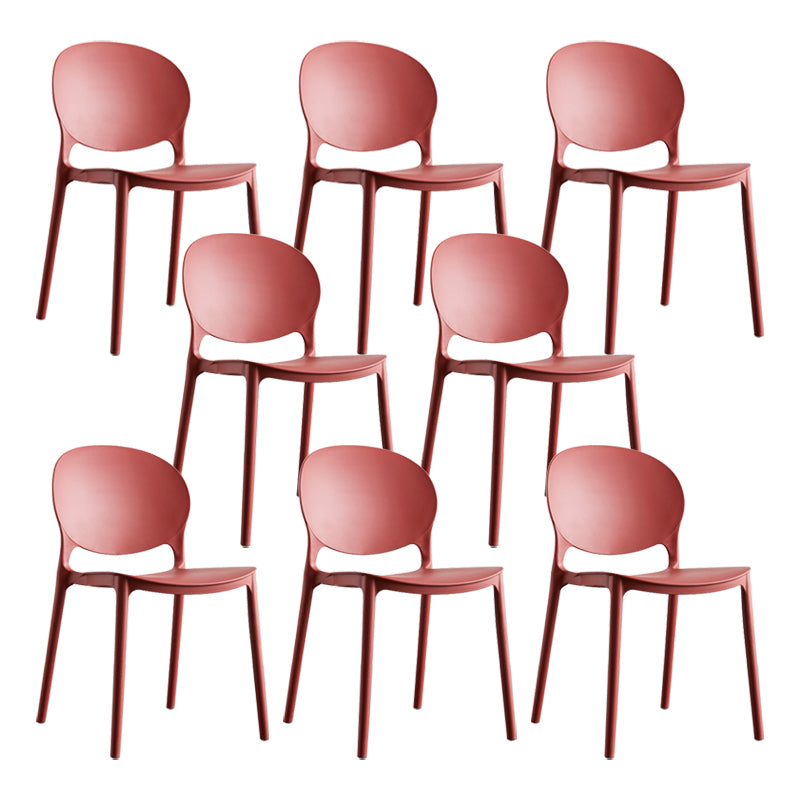 European Glam Style Plastic Chair Kitchen Dining Room Open Back Side Chairs