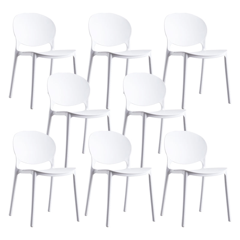 European Glam Style Plastic Chair Kitchen Dining Room Open Back Side Chairs