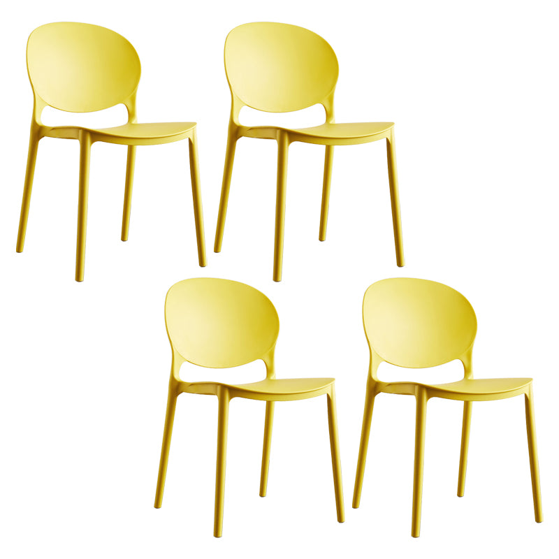 European Glam Style Plastic Chair Kitchen Dining Room Open Back Side Chairs