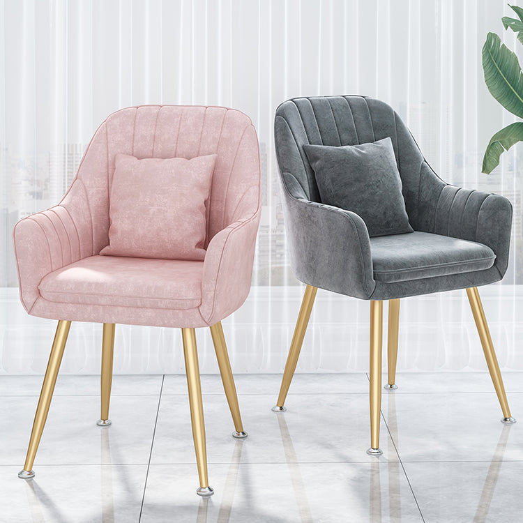 Sillas de comedor de metal de estilo escandinavo, silla de cojín para cafetería con brazo