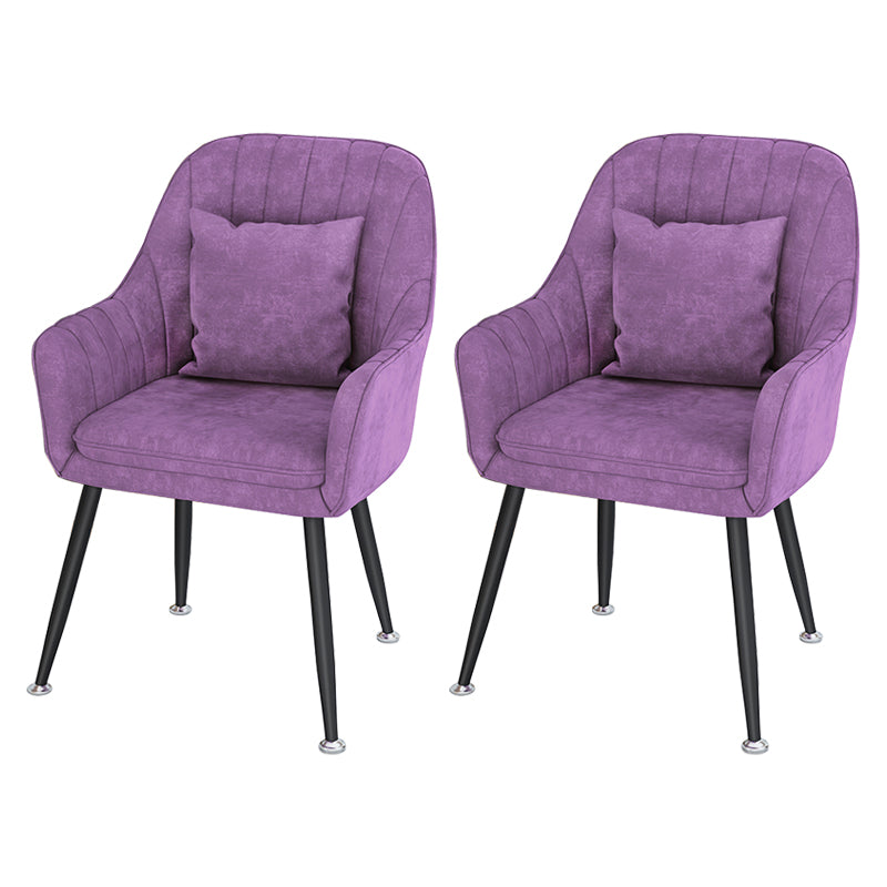 Sillas de comedor de metal de estilo escandinavo, silla de cojín para cafetería con brazo