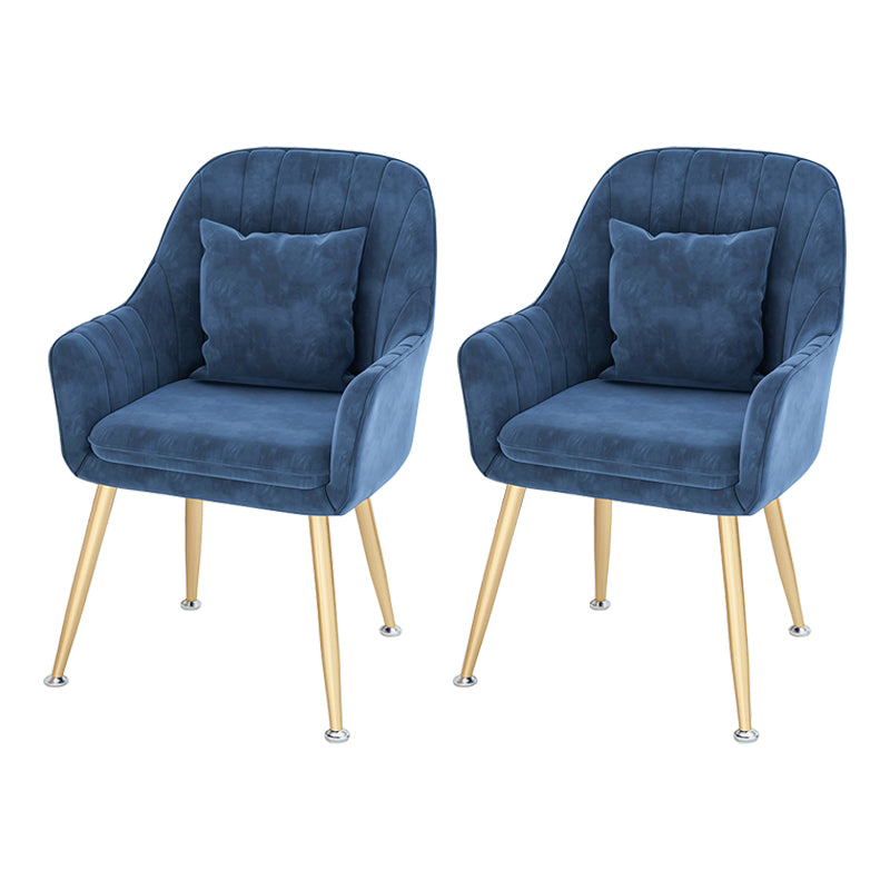 Sillas de comedor de metal de estilo escandinavo, silla de cojín para cafetería con brazo