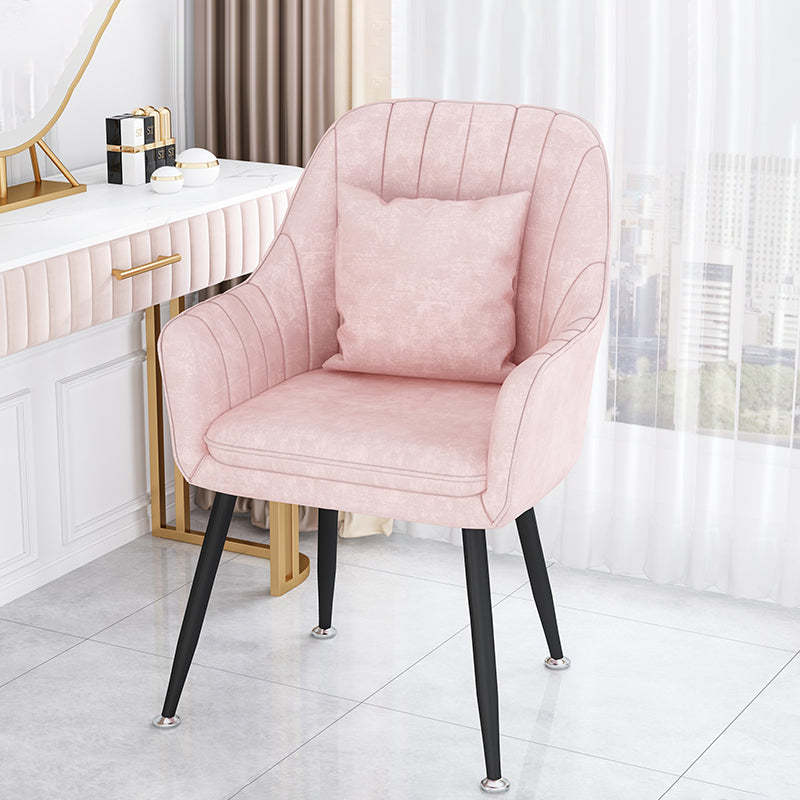 Sillas de comedor de metal de estilo escandinavo, silla de cojín para cafetería con brazo
