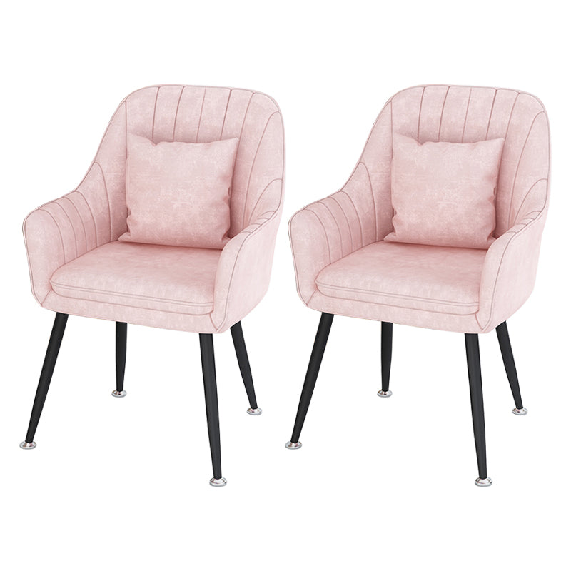 Sillas de comedor de metal de estilo escandinavo, silla de cojín para cafetería con brazo
