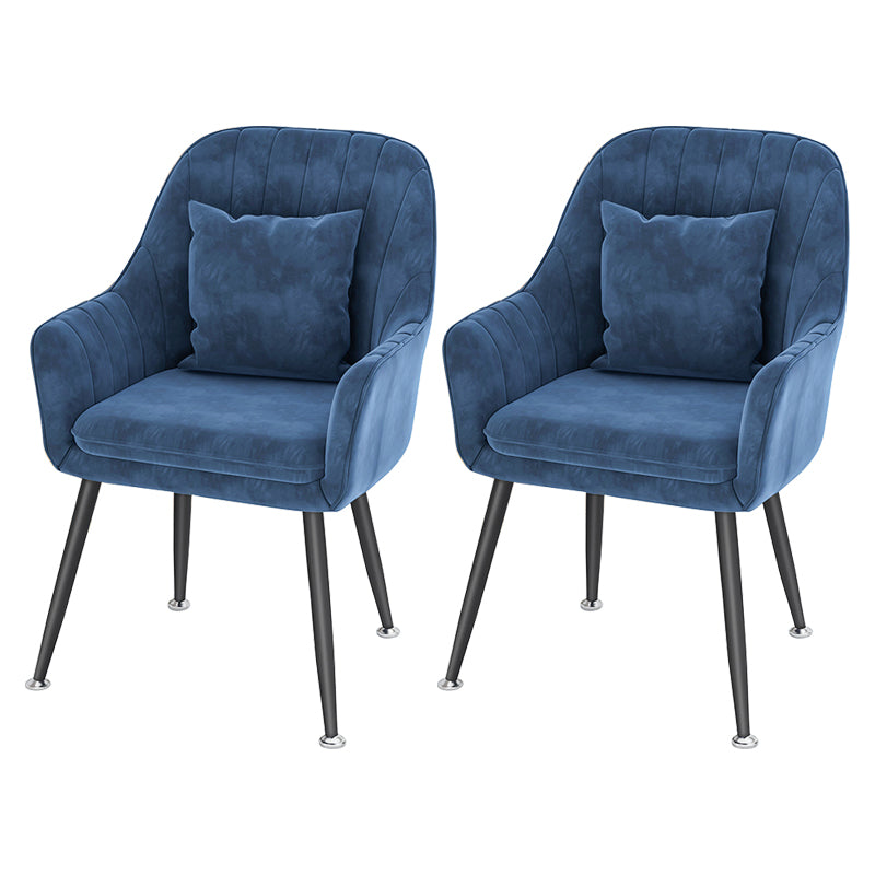 Sillas de comedor de metal de estilo escandinavo, silla de cojín para cafetería con brazo