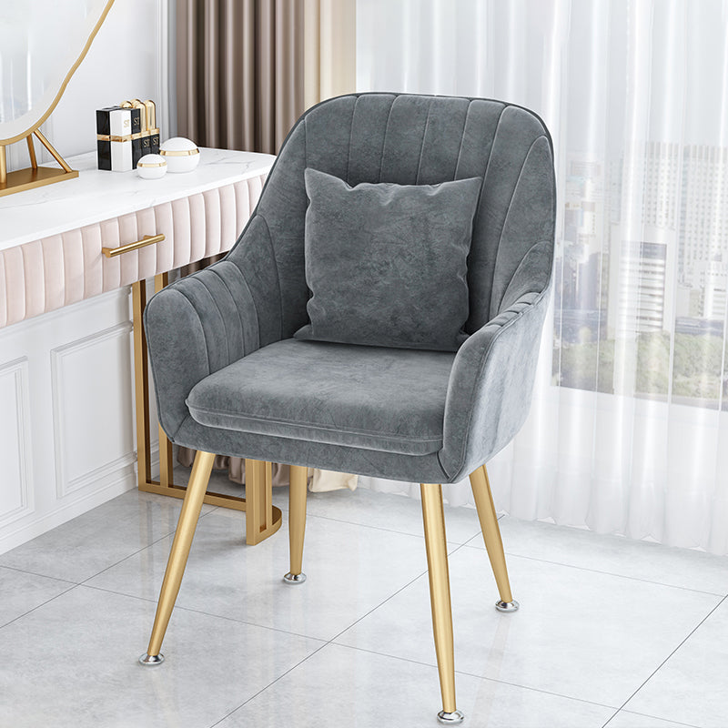 Sillas de comedor de metal de estilo escandinavo, silla de cojín para cafetería con brazo