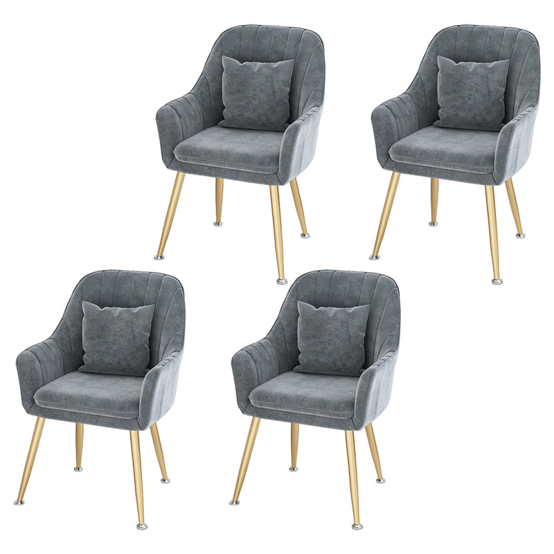 Sillas de comedor de metal de estilo escandinavo, silla de cojín para cafetería con brazo