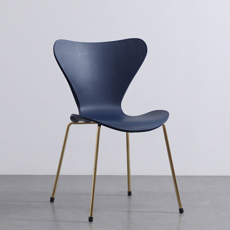 Contemporary Style Metal Chairs Kitchen Dining Solid Back Sides Chair Set