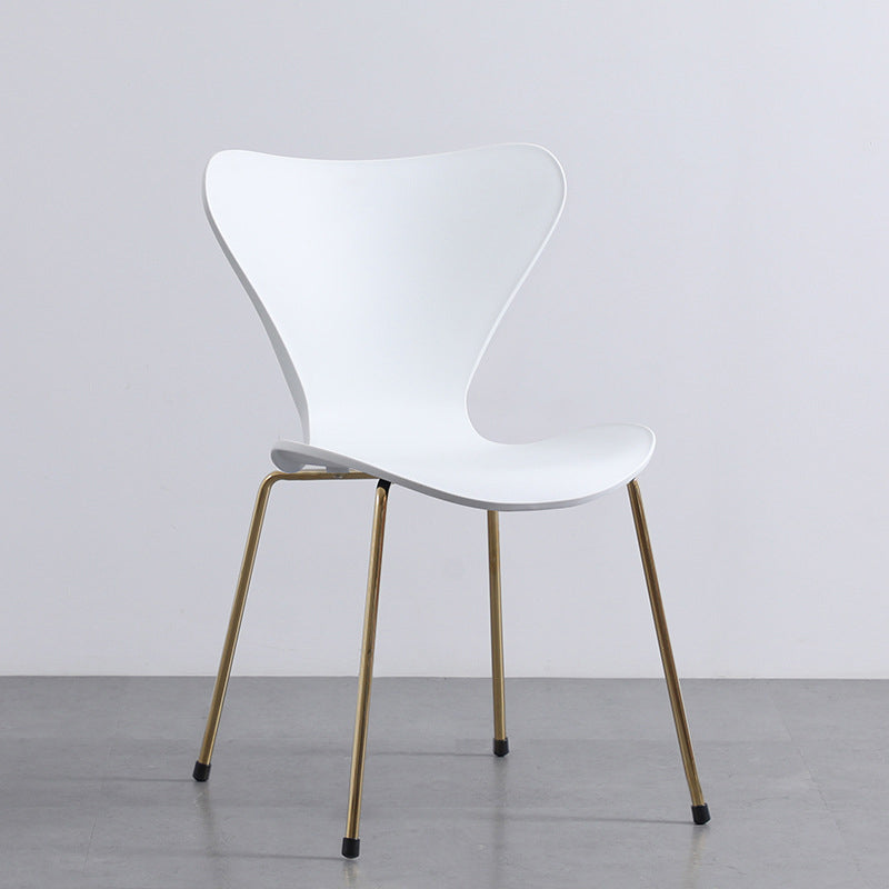 Contemporary Style Metal Chairs Kitchen Dining Solid Back Sides Chair Set