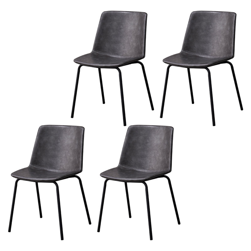 Ensemble de chaises latérales à dossier solide de salle à manger de cuisine de chaise en métal de style contemporain