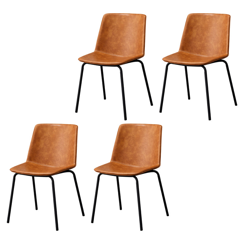Ensemble de chaises latérales à dossier solide de salle à manger de cuisine de chaise en métal de style contemporain