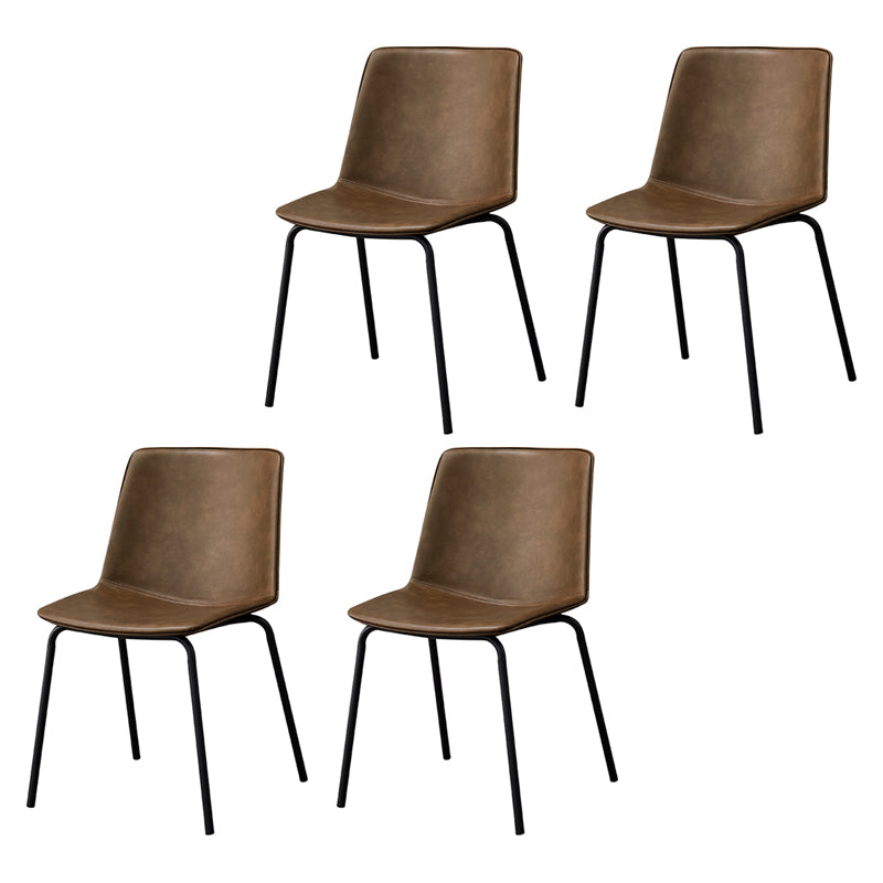 Ensemble de chaises latérales à dossier solide de salle à manger de cuisine de chaise en métal de style contemporain