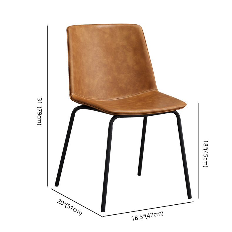 Ensemble de chaises latérales à dossier solide de salle à manger de cuisine de chaise en métal de style contemporain