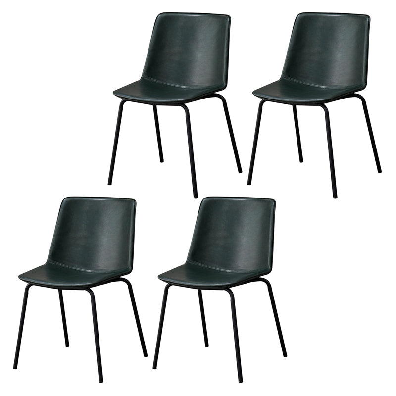 Ensemble de chaises latérales à dossier solide de salle à manger de cuisine de chaise en métal de style contemporain