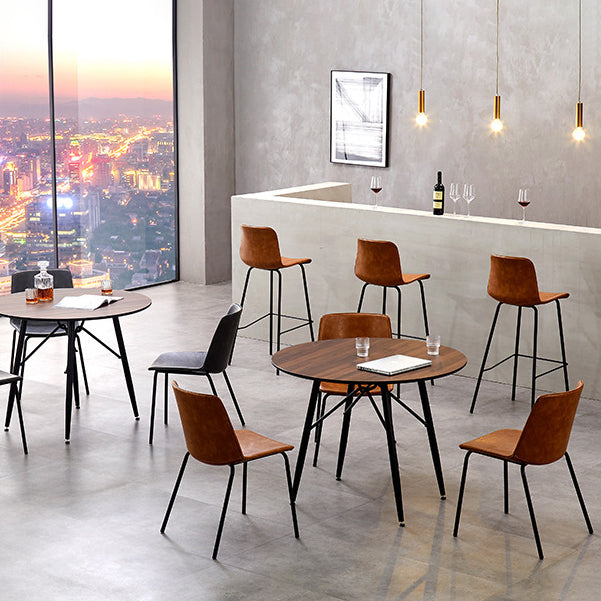 Ensemble de chaises latérales à dossier solide de salle à manger de cuisine de chaise en métal de style contemporain