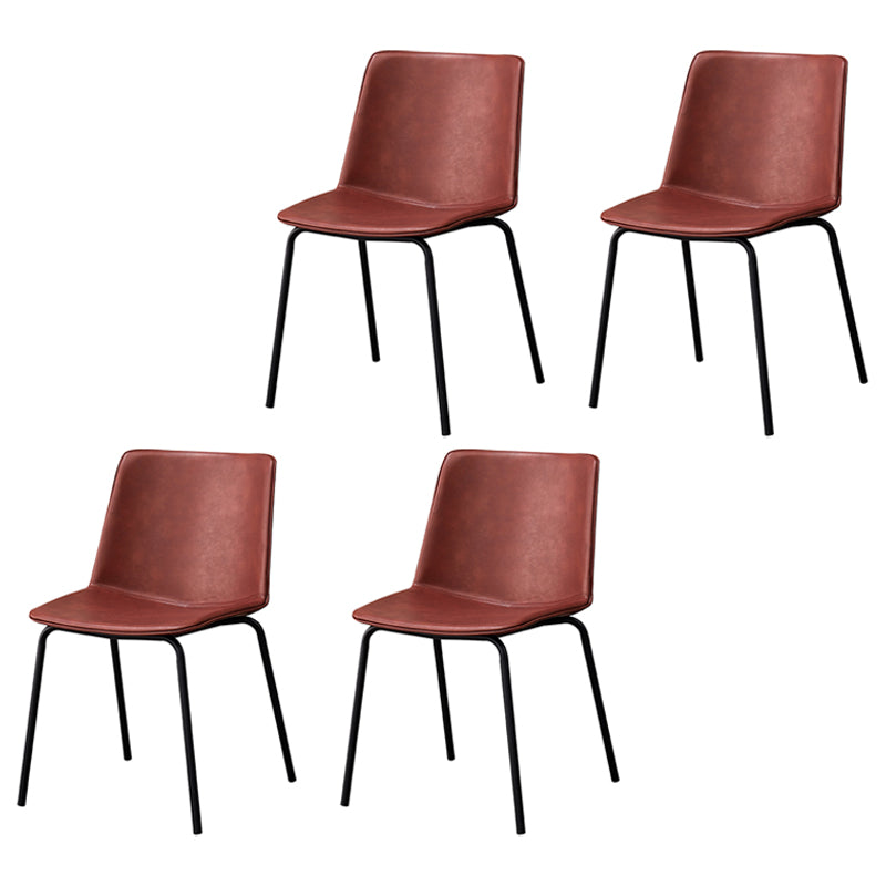 Ensemble de chaises latérales à dossier solide de salle à manger de cuisine de chaise en métal de style contemporain