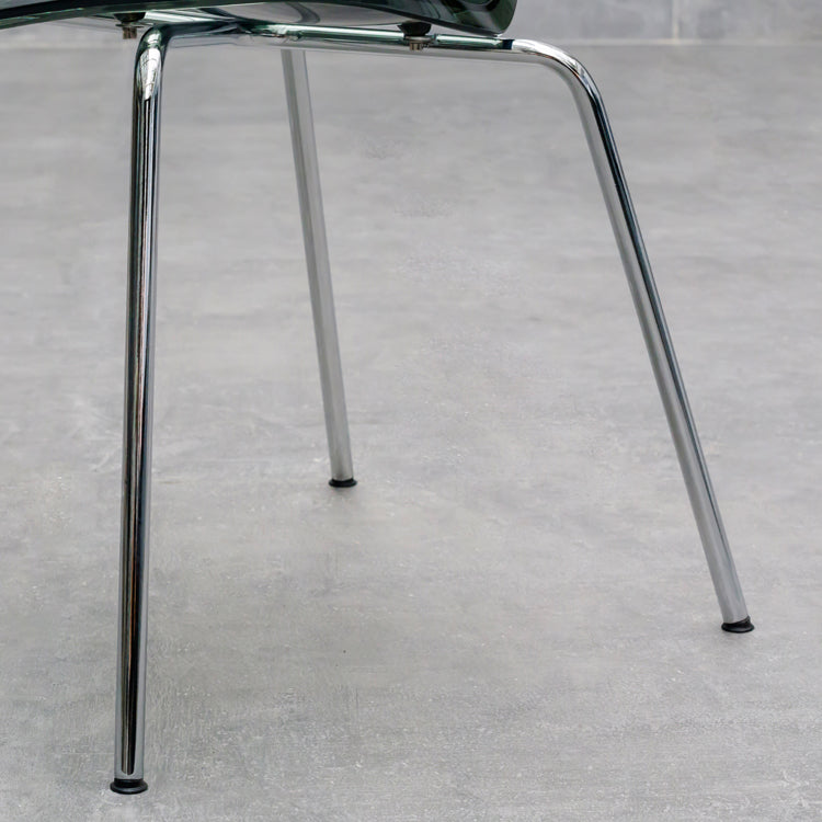 Contemporary Style Metal Chairs Set Solid Back Side Kitchen Dining Chair