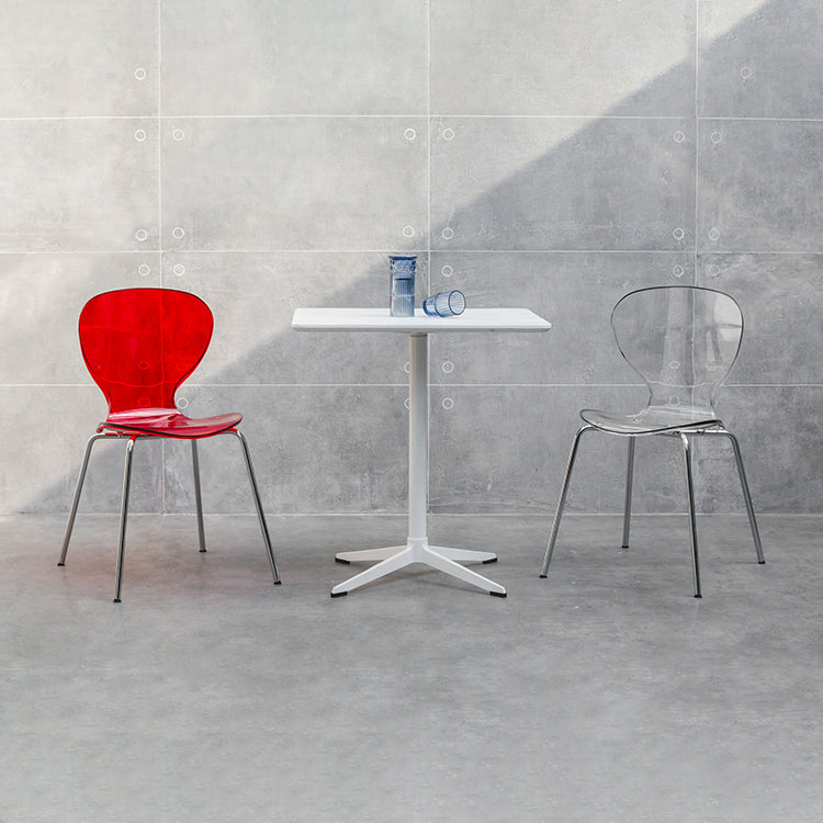 Contemporary Style Metal Chairs Set Solid Back Side Kitchen Dining Chair