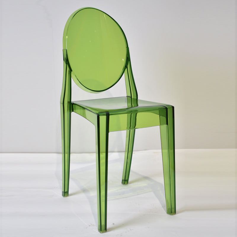 European Glam Style Plastic Chair Open Back Side Kitchen Dining Chairs