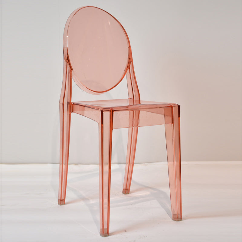 European Glam Style Plastic Chair Open Back Side Kitchen Dining Chairs
