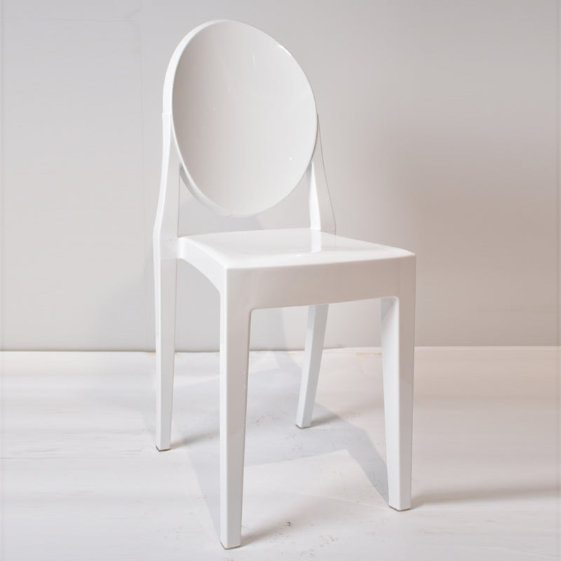 European Glam Style Plastic Chair Open Back Side Kitchen Dining Chairs