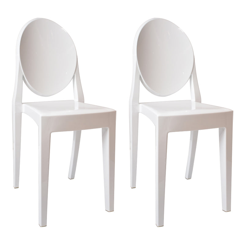 European Glam Style Plastic Chair Open Back Side Kitchen Dining Chairs