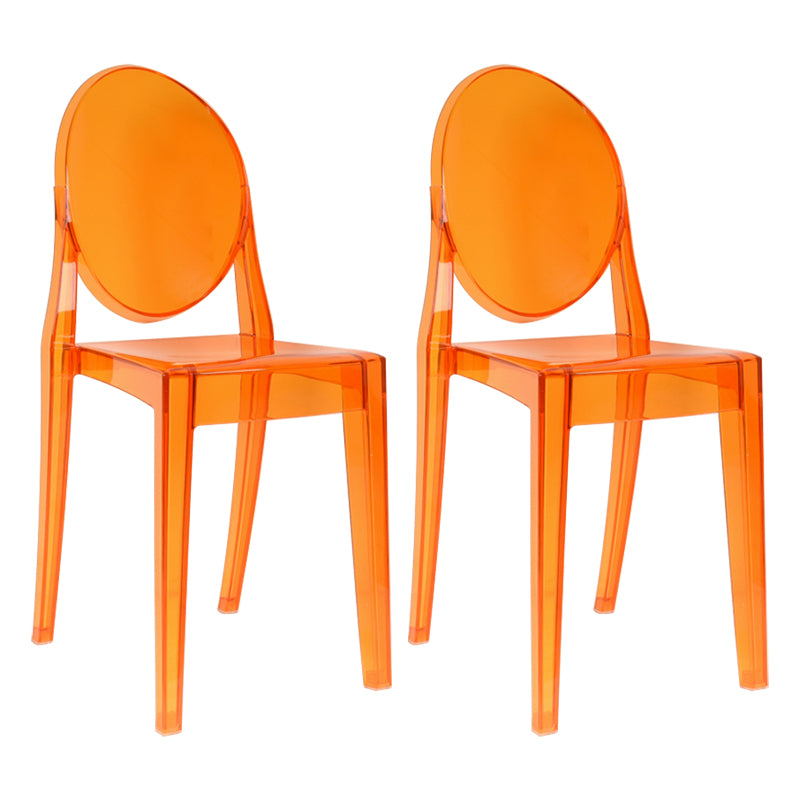 European Glam Style Plastic Chair Open Back Side Kitchen Dining Chairs