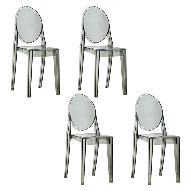 European Glam Style Plastic Chair Open Back Side Kitchen Dining Chairs