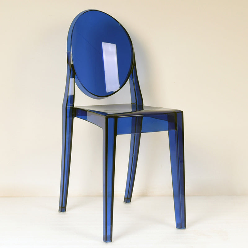 European Glam Style Plastic Chair Open Back Side Kitchen Dining Chairs