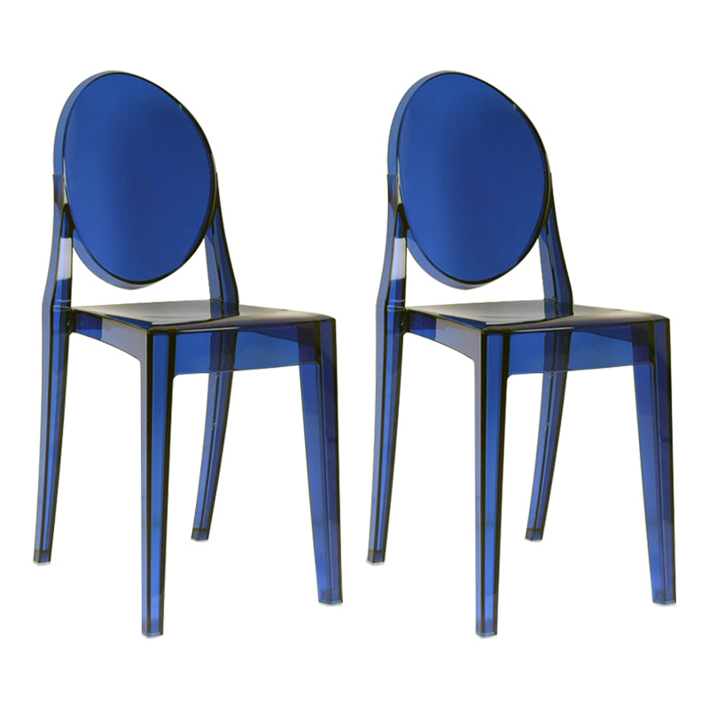 European Glam Style Plastic Chair Open Back Side Kitchen Dining Chairs