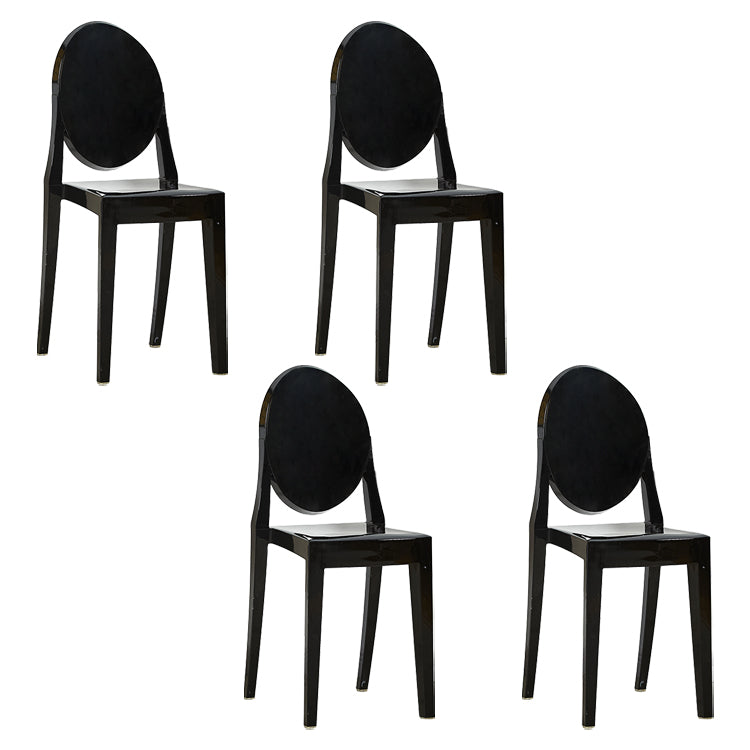 European Glam Style Plastic Chair Open Back Side Kitchen Dining Chairs