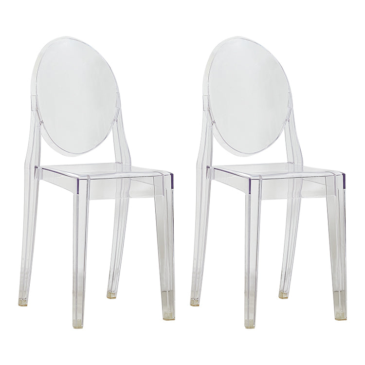 European Glam Style Plastic Chair Open Back Side Kitchen Dining Chairs
