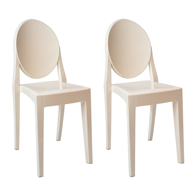 European Glam Style Plastic Chair Open Back Side Kitchen Dining Chairs