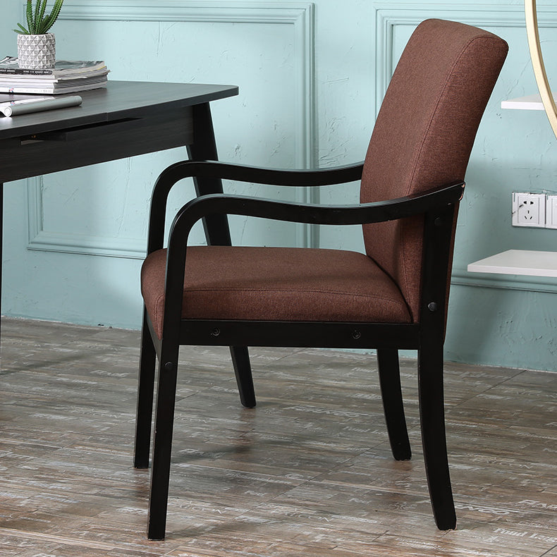 Fauteuil de salle à manger rembourré moderne, fauteuil de salle à manger à dossier solide avec pieds en bois