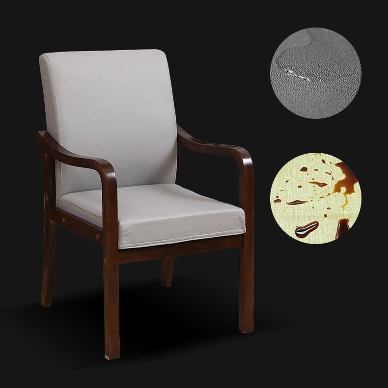 Fauteuil de salle à manger rembourré moderne, fauteuil de salle à manger à dossier solide avec pieds en bois