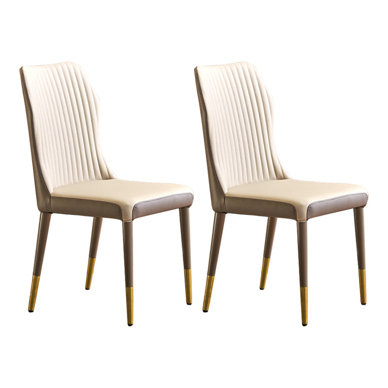 Scandinavian Style Upholstered Armless Dining Chairs Wingback Side Chair for Home