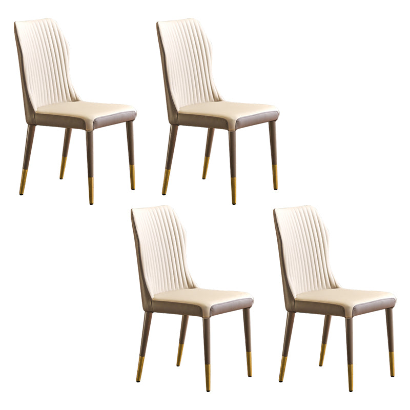 Scandinavian Style Upholstered Armless Dining Chairs Wingback Side Chair for Home