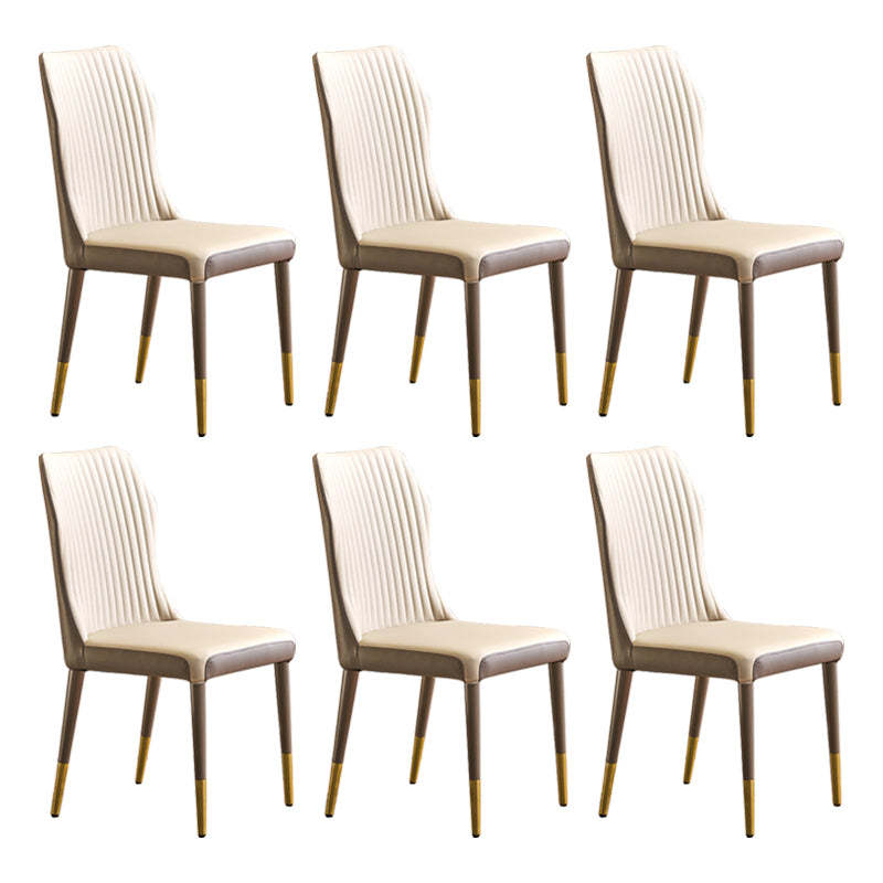Scandinavian Style Upholstered Armless Dining Chairs Wingback Side Chair for Home