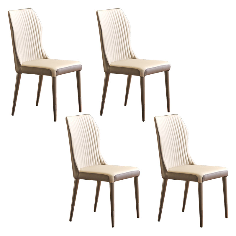 Scandinavian Style Upholstered Armless Dining Chairs Wingback Side Chair for Home